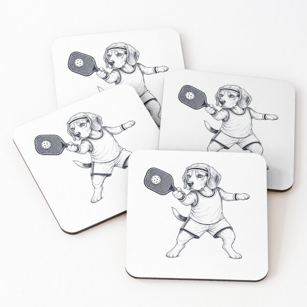 Item preview, Vintage Beagle Playing Pickleball Player Dog Lover designed and sold by DoodleTortle.