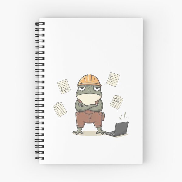 Item preview, Builder Frog With Laptop Pocket Creatures Quirky Animal  designed and sold by Panom Suavichien.