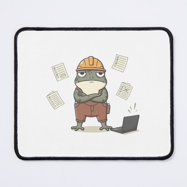 Item preview, Builder Frog With Laptop Pocket Creatures Quirky Animal  designed and sold by Panom Suavichien.