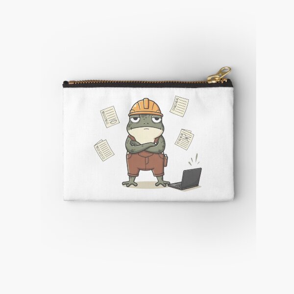 Item preview, Builder Frog With Laptop Pocket Creatures Quirky Animal  designed and sold by Panom Suavichien.