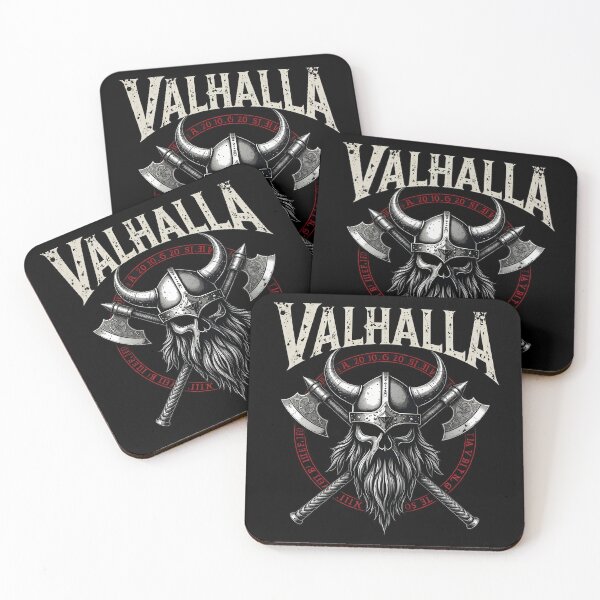 Item preview, Valhalla Viking Warrior Skull with Crossed Battle Axes designed and sold by BluecidDesign.
