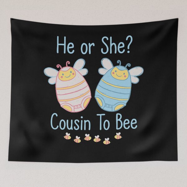 Item preview, Gender Reveal He Or She Cousin To Bee Baby Shower designed and sold by LuminOrb.