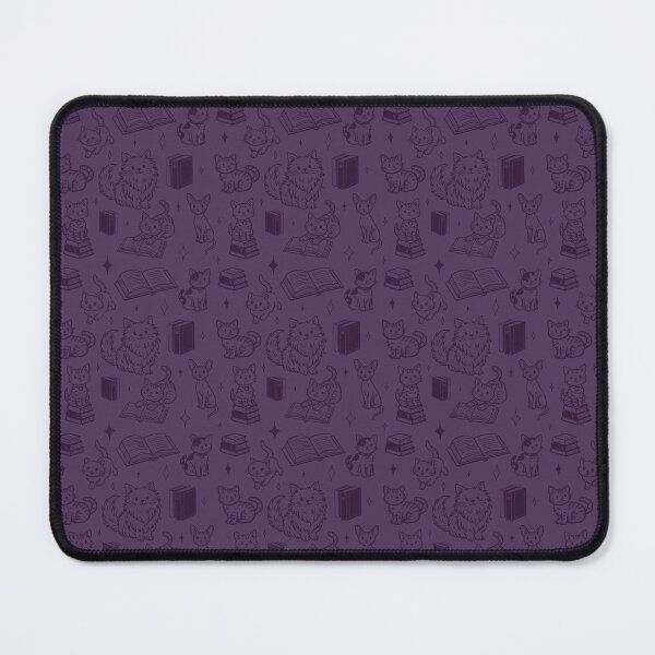 Item preview, Cute Cats and Books Doodle Seamless Pattern for Book Lovers in Purple designed and sold by WildLakePatterns.