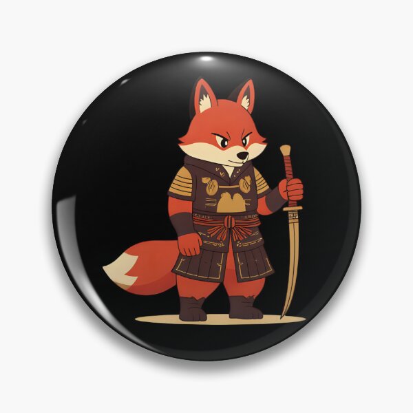 Item preview, digital art of red fox with samurai armor. designed and sold by geekmania48.