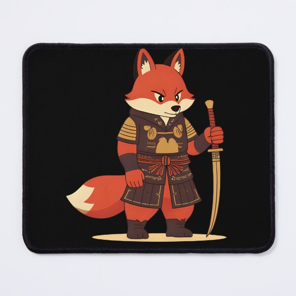 Item preview, digital art of red fox with samurai armor. designed and sold by geekmania48.
