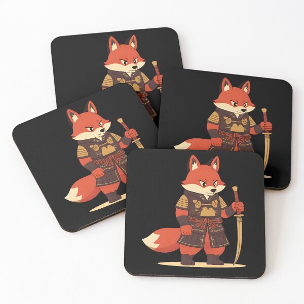Item preview, digital art of red fox with samurai armor. designed and sold by geekmania48.