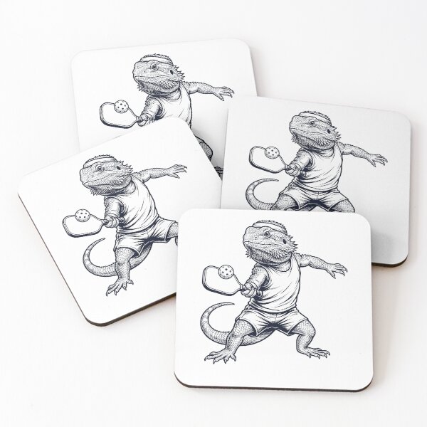 Item preview, Dragón barbudo vintage jugando al pickleball, amante de los animales designed and sold by DoodleTortle.
