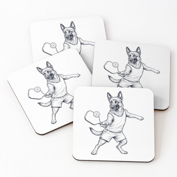 Item preview, Vintage Belgian Malinois Playing Pickleball Player Dog Lover designed and sold by DoodleTortle.