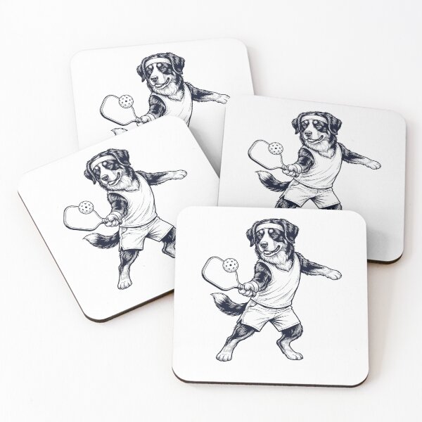 Item preview, Vintage Bernese Mountain Dog Playing Pickleball Player Dog Lover designed and sold by DoodleTortle.