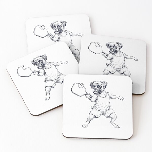 Item preview, Vintage Boxer Dog Playing Pickleball Player Dog Lover designed and sold by DoodleTortle.
