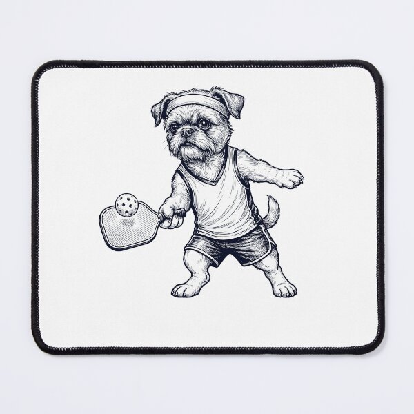 Item preview, Vintage Brussels Griffon Playing Pickleball Player Dog Lover designed and sold by DoodleTortle.