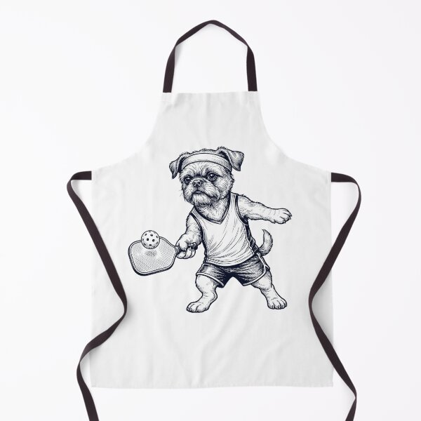Item preview, Vintage Brussels Griffon Playing Pickleball Player Dog Lover designed and sold by DoodleTortle.