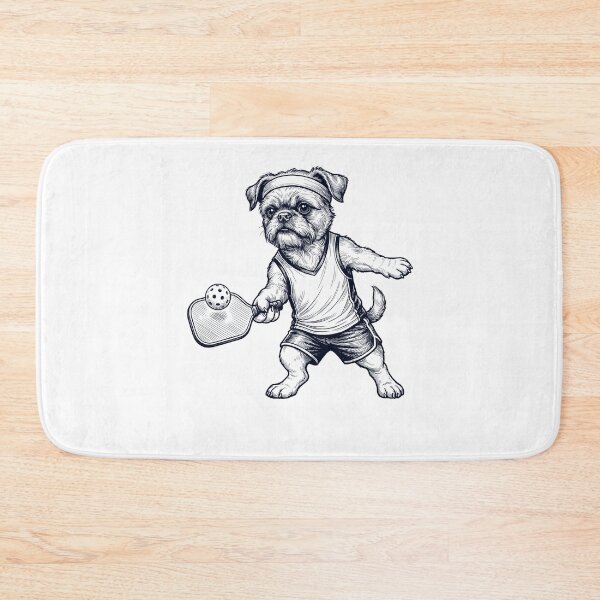 Item preview, Vintage Brussels Griffon Playing Pickleball Player Dog Lover designed and sold by DoodleTortle.