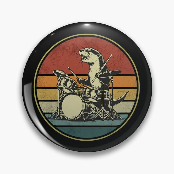 Item preview, Vintage Retro Otter Drummer Musician Sunset Silhouette designed and sold by haitrieuic96.