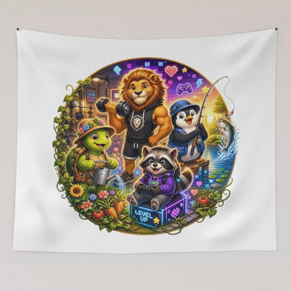 Item preview, Cute Animal Hobby Squad designed and sold by InkNovaLab.