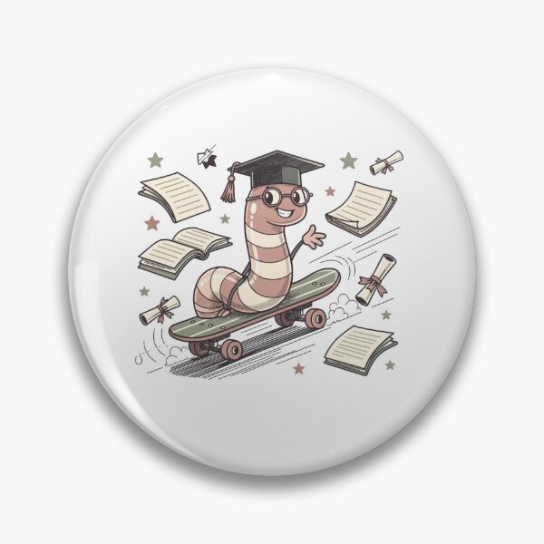 Item preview, Graduate Worm On Skateboard Pocket Creatures Funny Animal  designed and sold by Panom Suavichien.