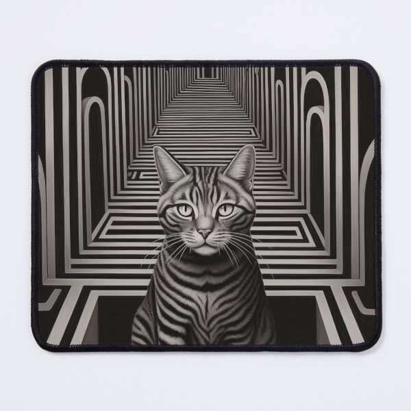 Item preview, Cat in a surreal tunnel. aAnimal art designed and sold by GiriaGallery.