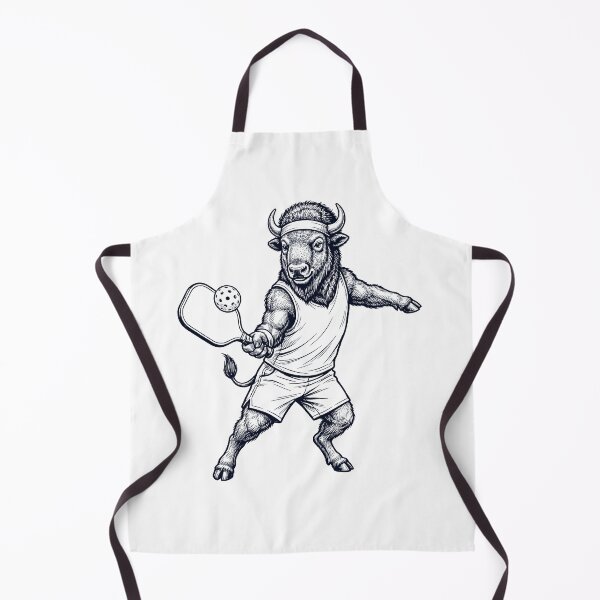Item preview, Vintage Buffalo Playing Pickleball Player Animal Lover designed and sold by DoodleTortle.
