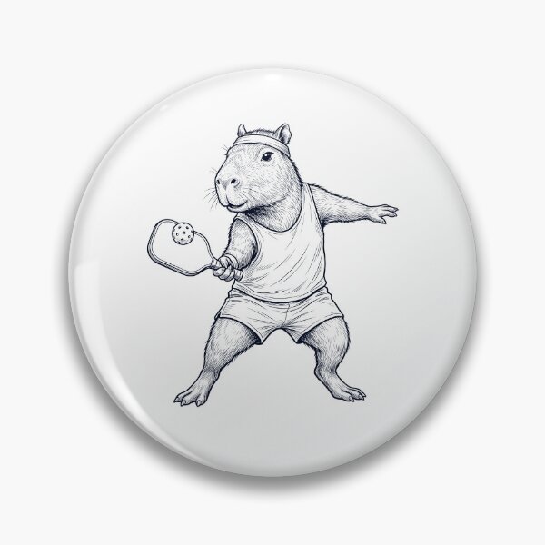 Artikelvorschau, Vintage Capybara spielt Pickleball – Tierliebhaber entworfen und verkauft von DoodleTortle.