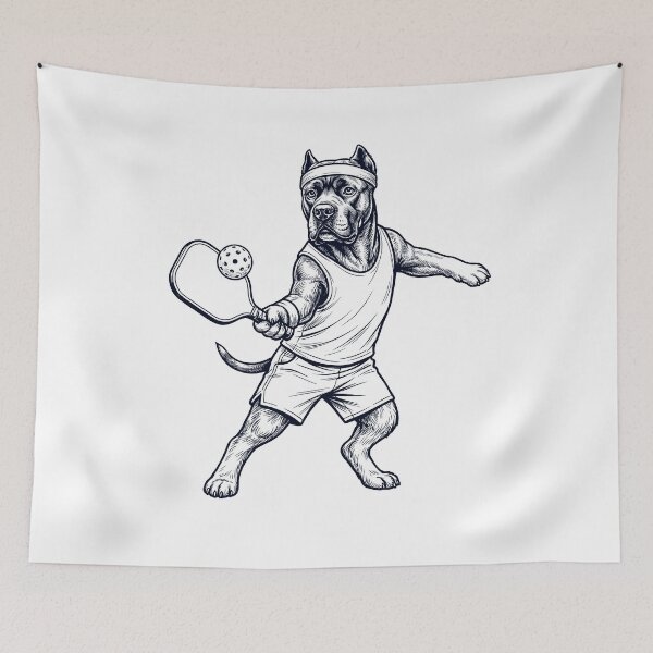 Item preview, Vintage Cane Corso Playing Pickleball Player Dog Lover designed and sold by DoodleTortle.