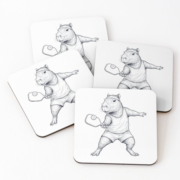 Artikelvorschau, Vintage Capybara spielt Pickleball – Tierliebhaber entworfen und verkauft von DoodleTortle.