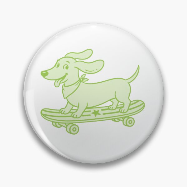Item preview, Green Weenie Dog on Skateboard designed and sold by Yellowriversss.