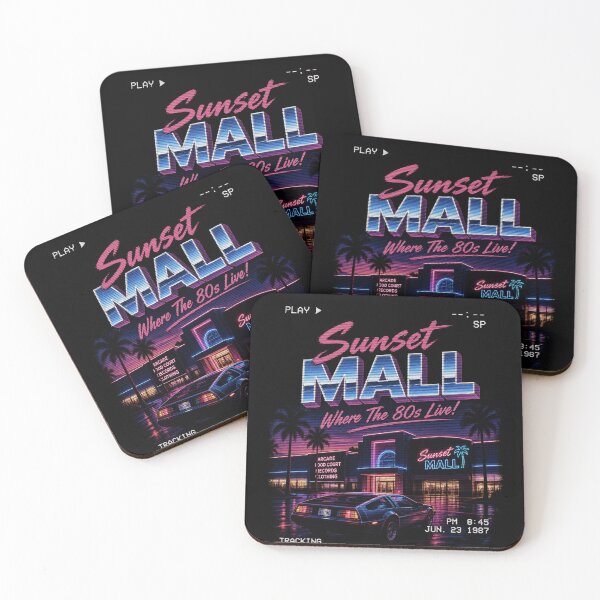 Item preview, Sunset Mall Retro 80s Neon – Vintage VHS Vaporwave Aesthetic Design designed and sold by TheClockOutClub.