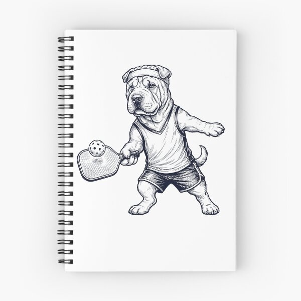 Item preview, Vintage Chinese Shar Pei Playing Pickleball Player Dog Lover designed and sold by DoodleTortle.