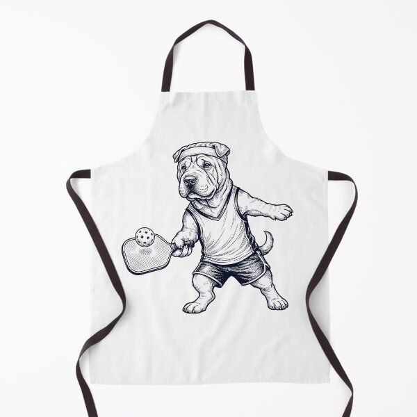 Item preview, Vintage Chinese Shar Pei Playing Pickleball Player Dog Lover designed and sold by DoodleTortle.