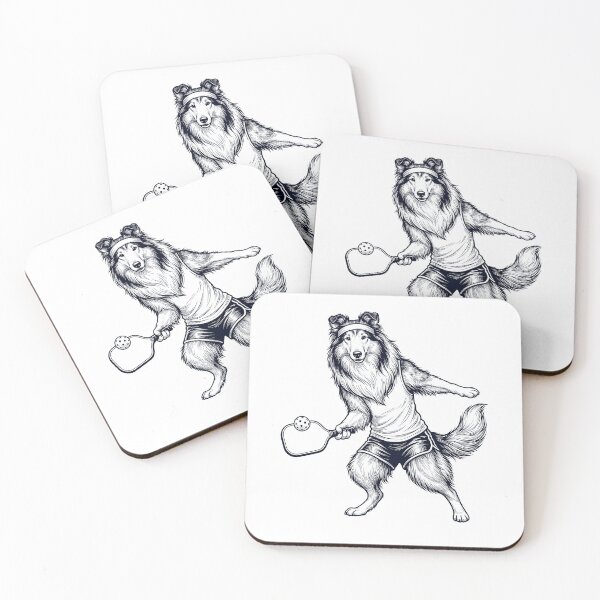 Item preview, Vintage Collie Playing Pickleball Player Dog Lover designed and sold by DoodleTortle.