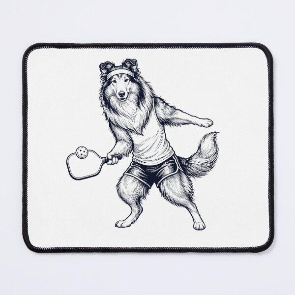 Item preview, Vintage Collie Playing Pickleball Player Dog Lover designed and sold by DoodleTortle.