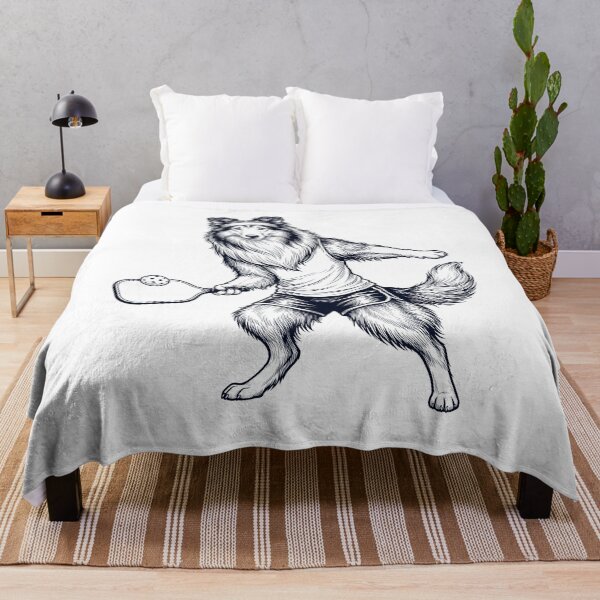 Item preview, Vintage Collie Playing Pickleball Player Dog Lover designed and sold by DoodleTortle.
