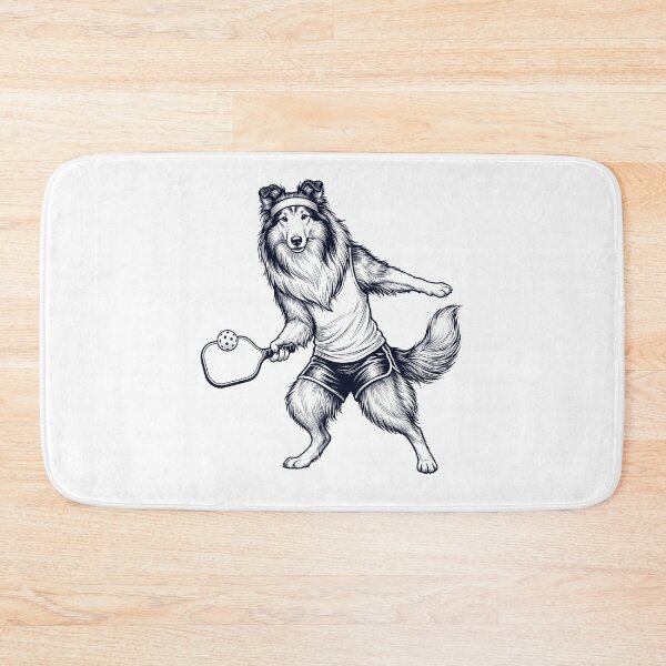 Item preview, Amante de los perros y de los collies clásicos jugando al pickleball designed and sold by DoodleTortle.