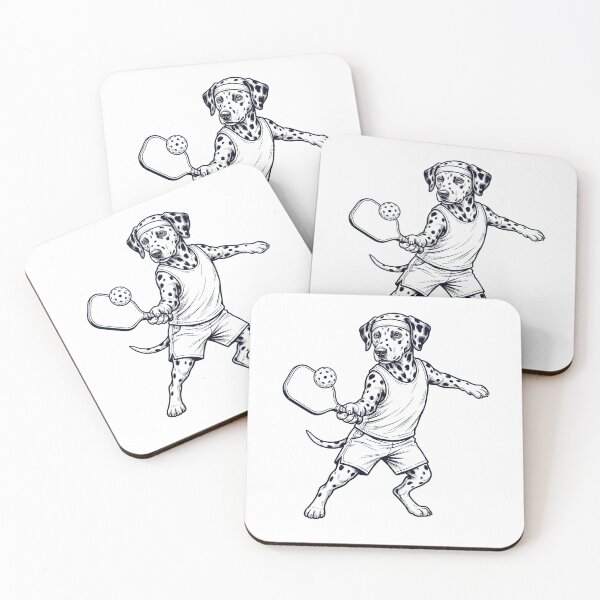 Item preview, Vintage Dalmatian Playing Pickleball Player Dog Lover designed and sold by DoodleTortle.