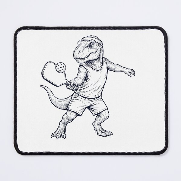 Item preview, Vintage Dinosaur Playing Pickleball Player Animal Lover designed and sold by DoodleTortle.