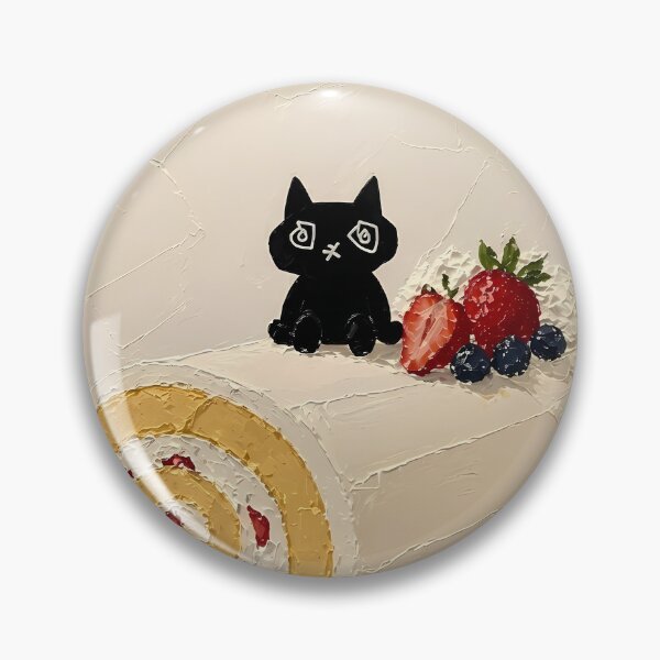 Item preview, Paris Patisserie Style Cat Roll Cake with Berries designed and sold by PawsInBloom.