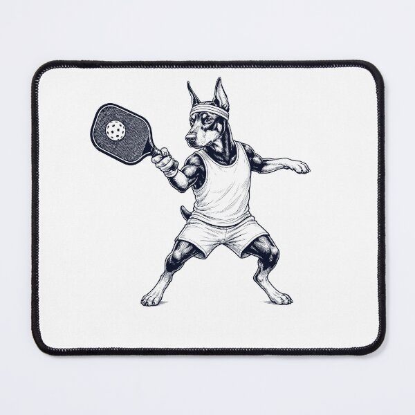 Item preview, Vintage Doberman Pinscher Playing Pickleball Player Dog Lover designed and sold by DoodleTortle.