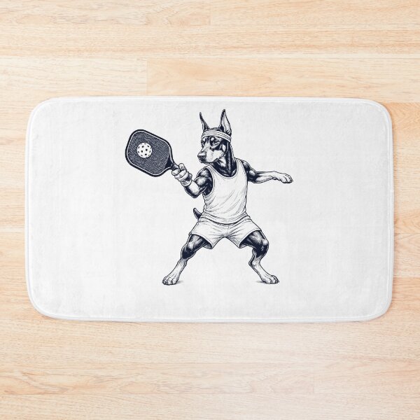 Item preview, Vintage Doberman Pinscher Playing Pickleball Player Dog Lover designed and sold by DoodleTortle.