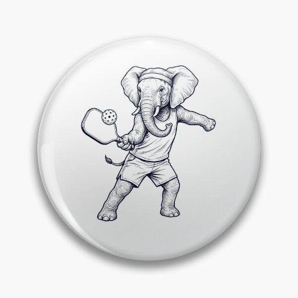 Artikelvorschau, Vintage-Elefant spielt Pickleball – Tierliebhaber entworfen und verkauft von DoodleTortle.