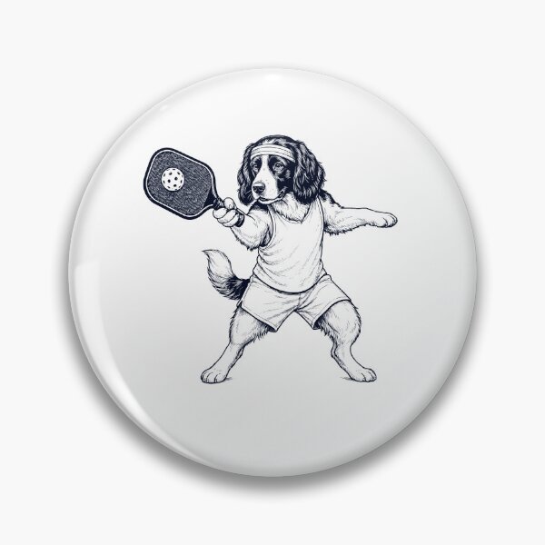 Item preview, Vintage English Springer Spaniel Playing Pickleball Player Dog Lover designed and sold by DoodleTortle.