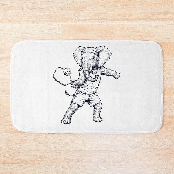 Item preview, Vintage Elephant Playing Pickleball Player Animal Lover designed and sold by DoodleTortle.