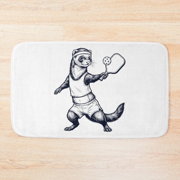 Item preview, Vintage Ferret Playing Pickleball Player Animal Lover designed and sold by DoodleTortle.