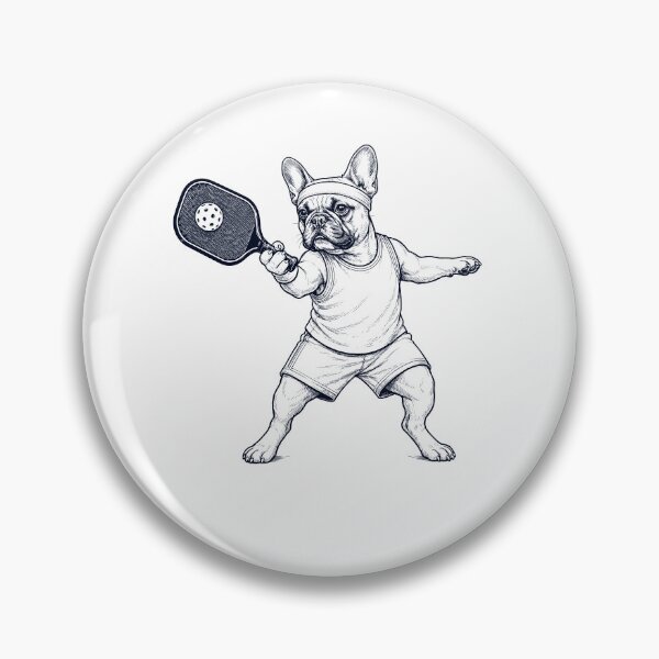 Item preview, Vintage French Bulldog Playing Pickleball Player Dog Lover designed and sold by DoodleTortle.