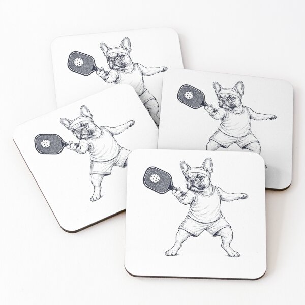 Item preview, Vintage French Bulldog Playing Pickleball Player Dog Lover designed and sold by DoodleTortle.