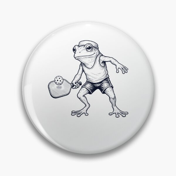 Item preview, Vintage Frog Playing Pickleball Player Animal Lover designed and sold by DoodleTortle.
