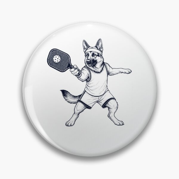 Item preview, Vintage German Shepherd Playing Pickleball Player Dog Lover designed and sold by DoodleTortle.