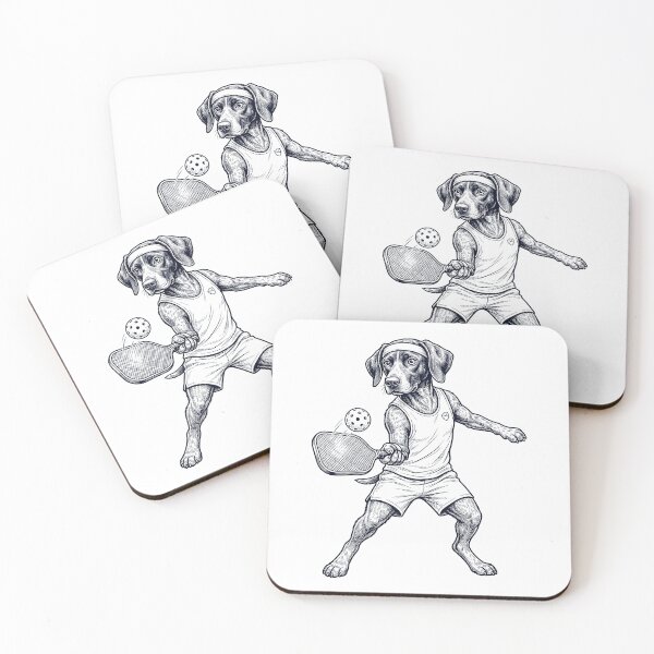 Item preview, Vintage German Shorthaired Pointer Playing Pickleball Player Dog Lover designed and sold by DoodleTortle.