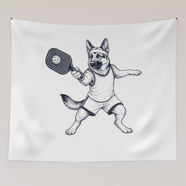 Item preview, Vintage German Shepherd Playing Pickleball Player Dog Lover designed and sold by DoodleTortle.