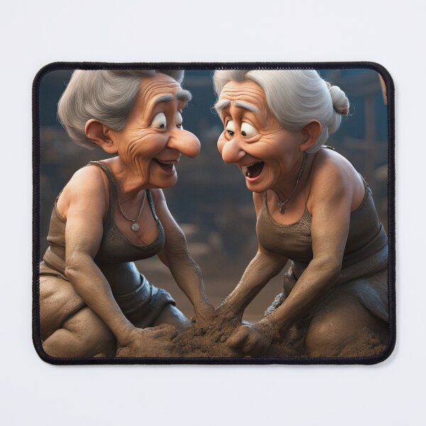 Item preview, Old women mud wrestling designed and sold by Colin Bentham.