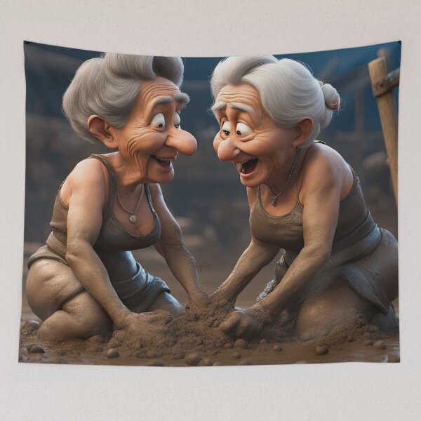 Item preview, Old women mud wrestling designed and sold by Colin Bentham.